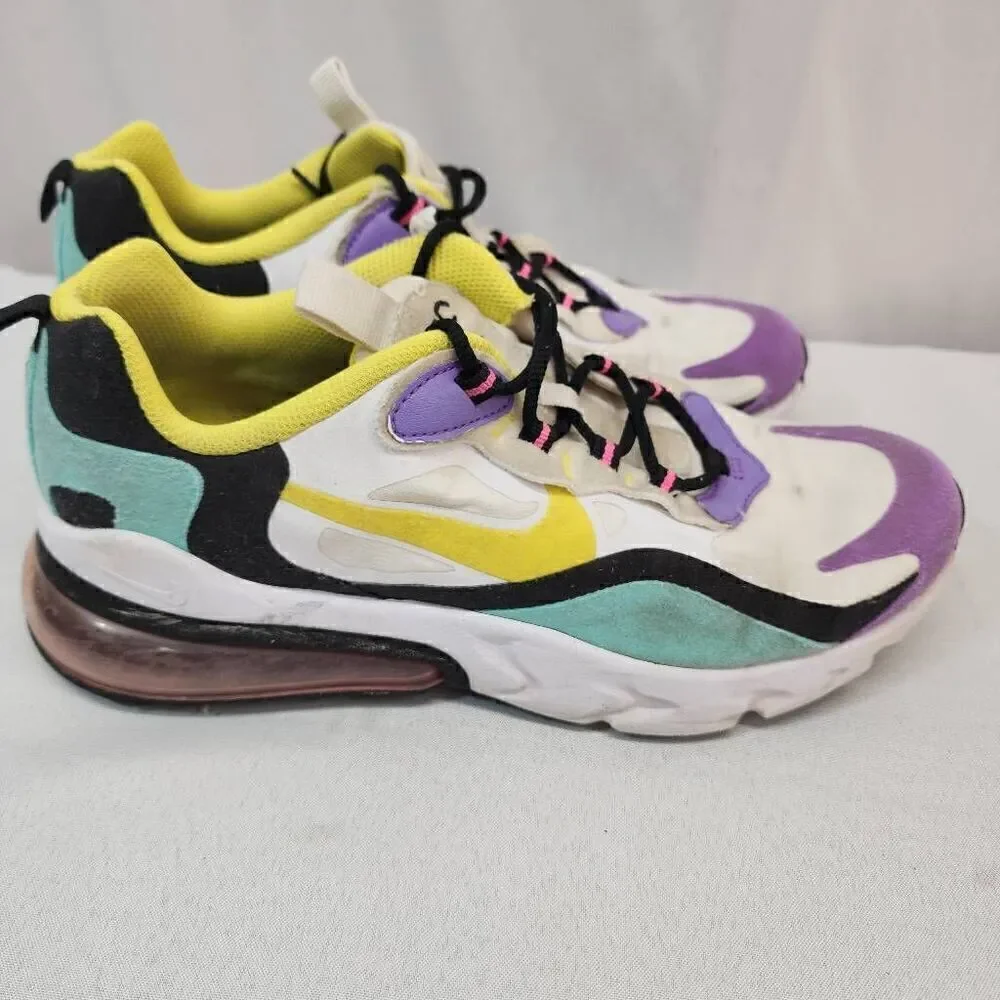 Nike Air Max 270 React Size 7y Girls Women's Size 8.5 Geometric Bright Violet At